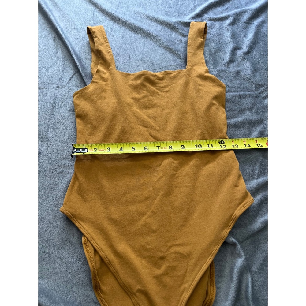 Old Navy Womens Square Neck Sleeveless Bodice Bodysuit Mustard Yellow Medium - Picture 5 of 8